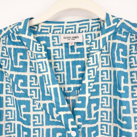 Olivia James The Label Tatum Top Blue Size Small - Picture 5 of 7